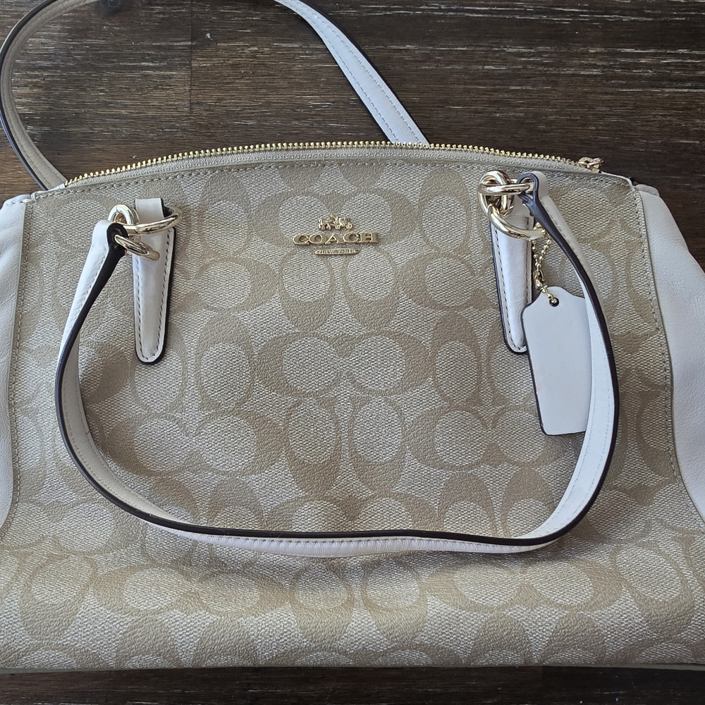 Coach Tan and White Women's Bag